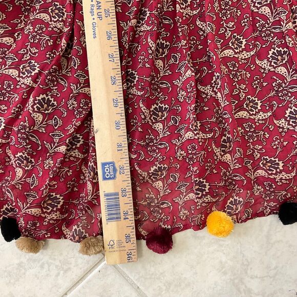 Zara Boho Floral Pom Pom Peasant Patchwork Long sleeve, tiered Dress Size S - Picture 7 of 16